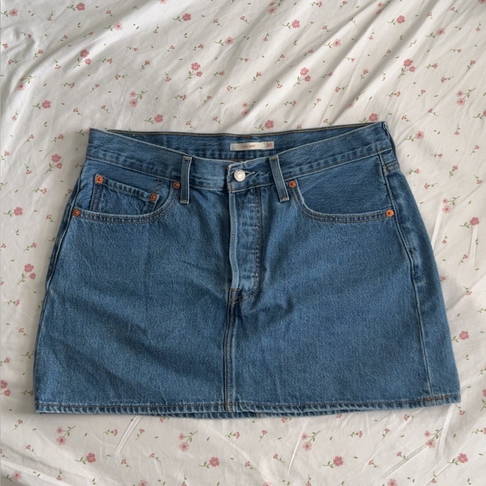 levi's blue icon skirt